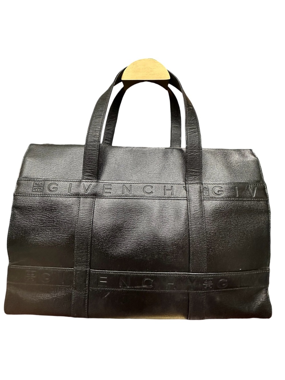 Vintage Givenchy Sacs à Main Black Leather 4G Logo Tote Bag